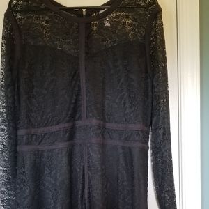 Lace Dress, lined with black velvet trim